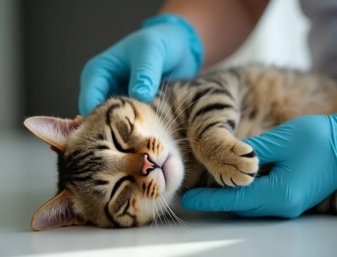 Specialist carefully handling a deceased cat with dignity in Karingal